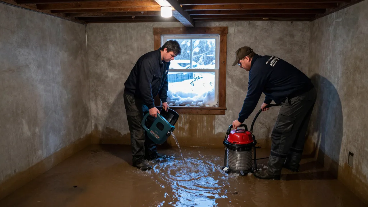 New York winter basement flood cleanup